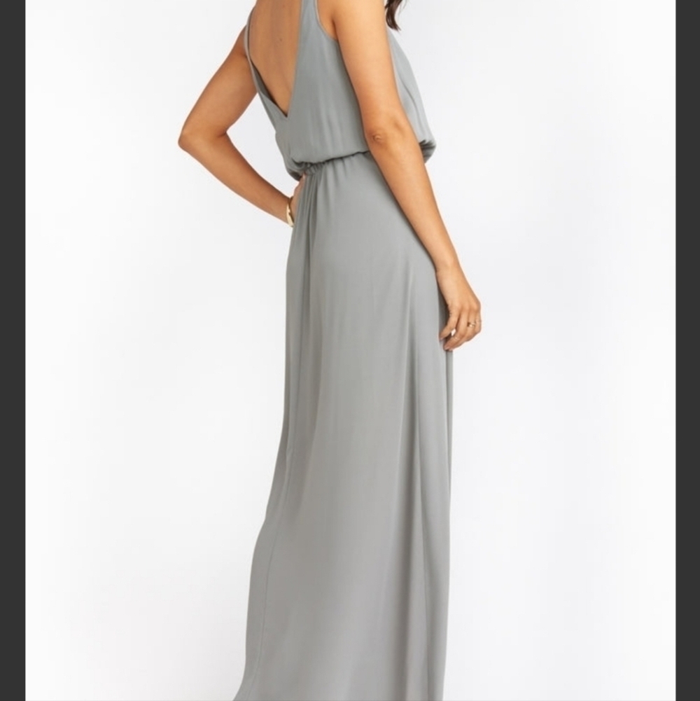 Show Me your Mumu. KENDAL maxi dress. Sz med. Soft charcoal crisp. Sleeveless - Picture 3 of 9